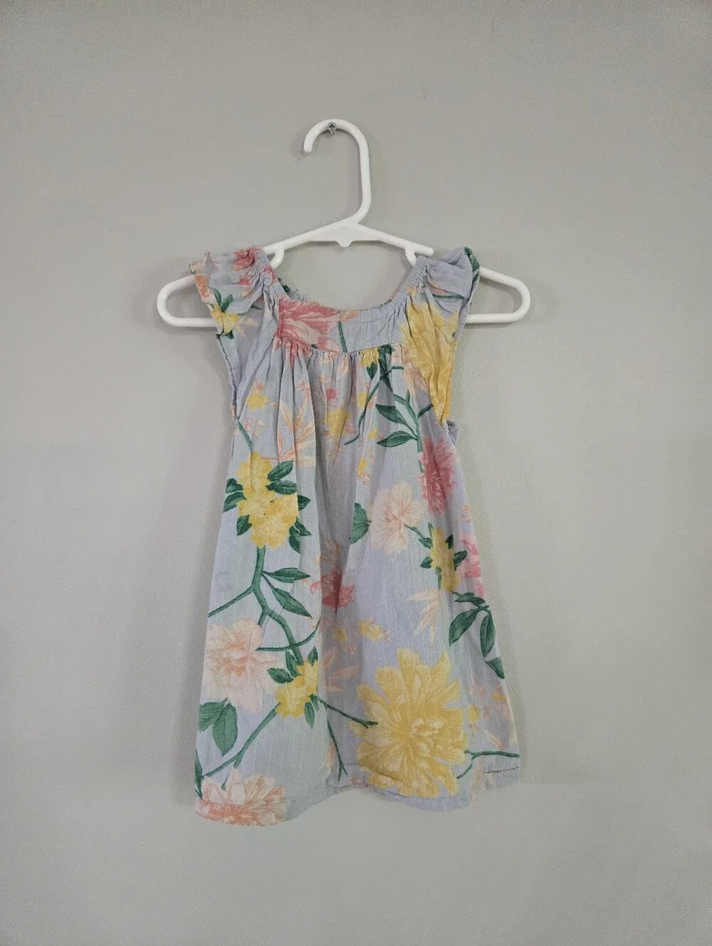 Old Navy Light Blue Floral Ruffle-Sleeve Dress